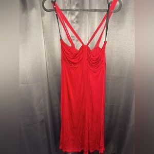 Strap red dress
